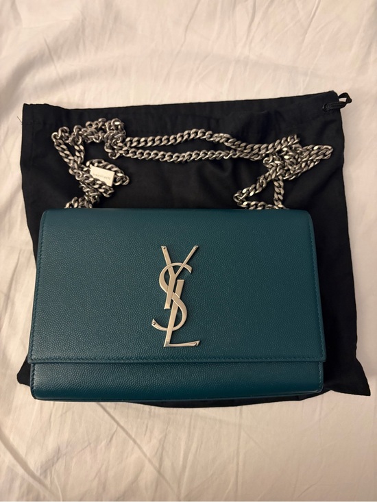 Saint Laurent Handbags - Saint Laurent (YSL) Teal Kate Chain Shoulder Bag